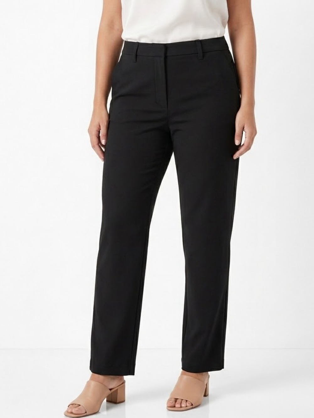 Quince Black Straight Leg Pull On Dress Pants Medium New